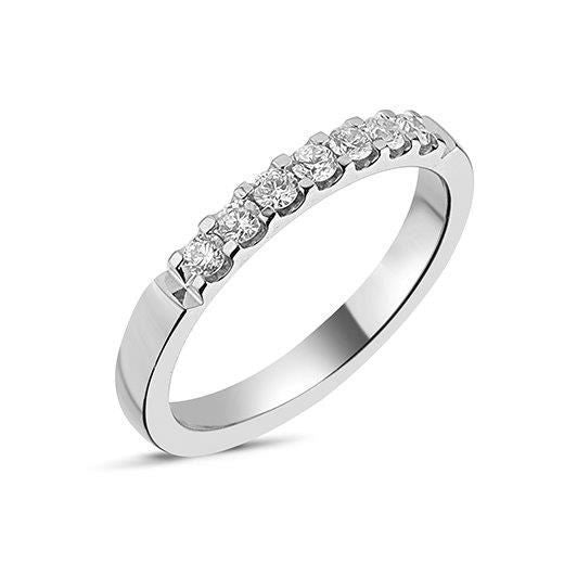 Stilfuld Nuran alliancering i 14 kt hvidguld med 0,28 ct diamanter